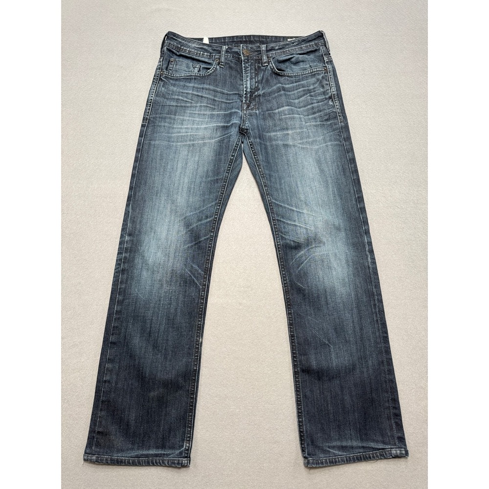 Buffalo David Bitton Jeans Men's 32x34 Blue Dark Wash Driven-X Straight Stretch